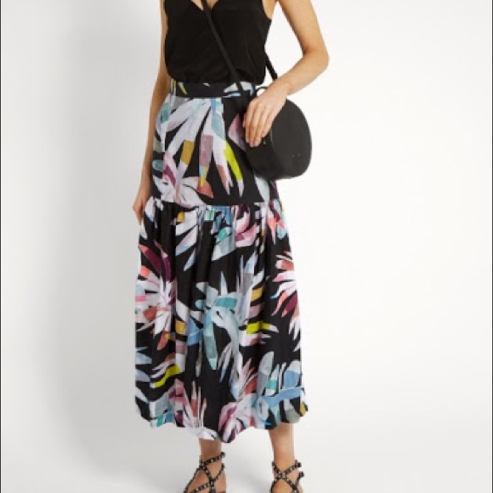 Mara Hoffman Xylophone Tiered Skirt Black Size 8